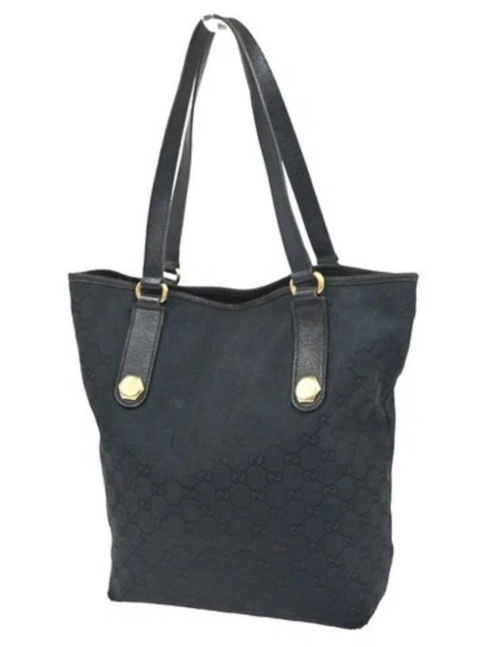 GUCCI GG Pattern Shoulder Tote Handbag Bag Canvas Leather BK GHW Italy 04KC919